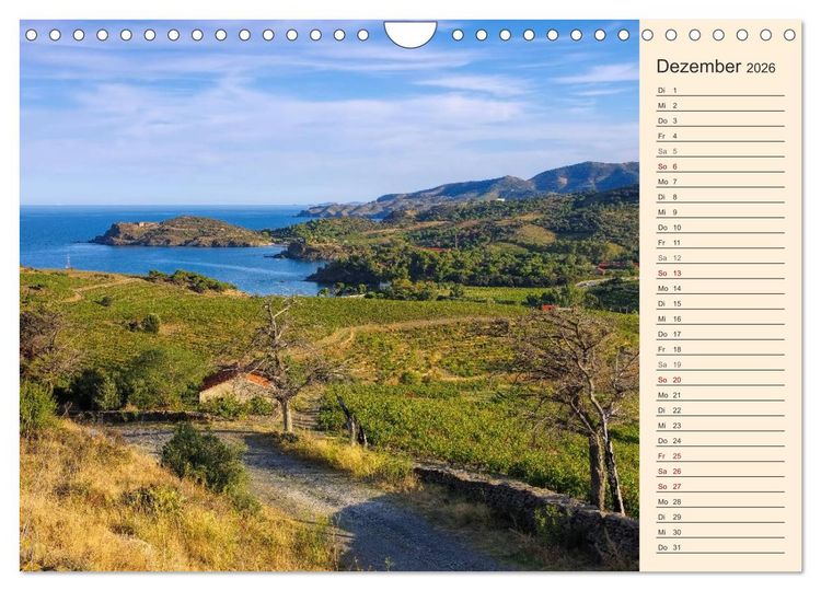Produktbild: Cote Vermeille - Wo die Pyren&auml;en das Meer k&uuml;ssen (Wandkalender 2026 DIN A4 quer), CALVENDO Monatskalender