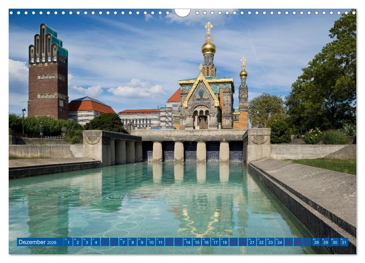 Produktbild: Darmstadt - Mathildenh&ouml;he und Altstadt (Wandkalender 2026 DIN A3 quer), CALVENDO Monatskalender