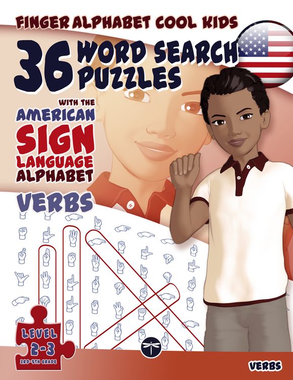 Produktbild: 36 Word Search Puzzles With The American Sign Language Alphabet &ndash; Verbs