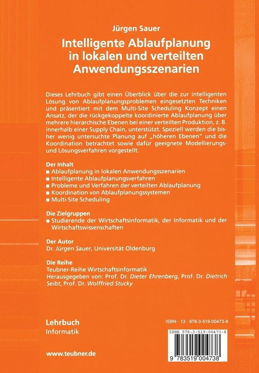 Produktbild: Intelligente Ablaufplanung in lokalen und verteilten Anwendungsszenarien
