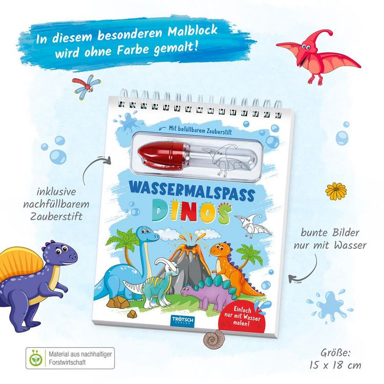 Produktbild: Tr&ouml;tsch Wassermalspa&szlig; mit Zauberstift Dinosaurier