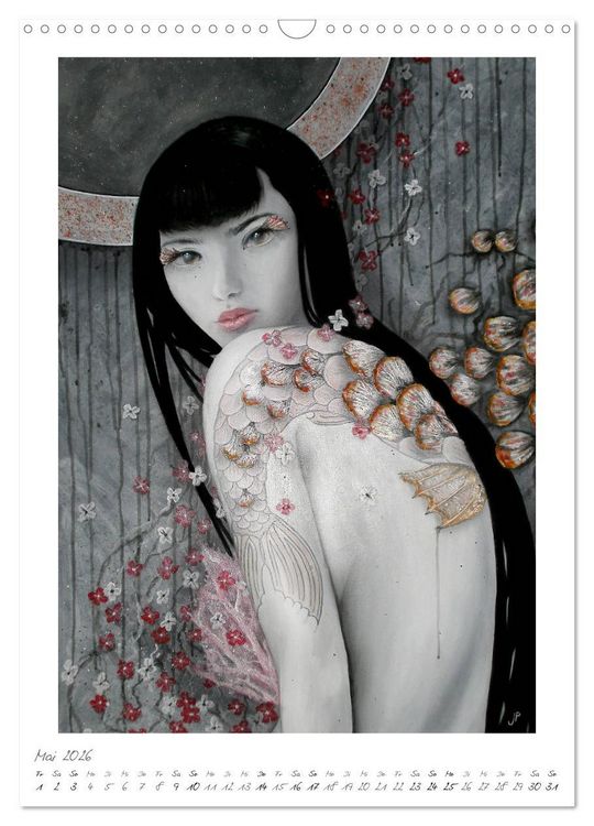 Produktbild: Colourful Women - Fantasy-Frauenportraits in Acryl und Mischtechnik (Wandkalender 2026 DIN A3 hoch), CALVENDO Monatskalender