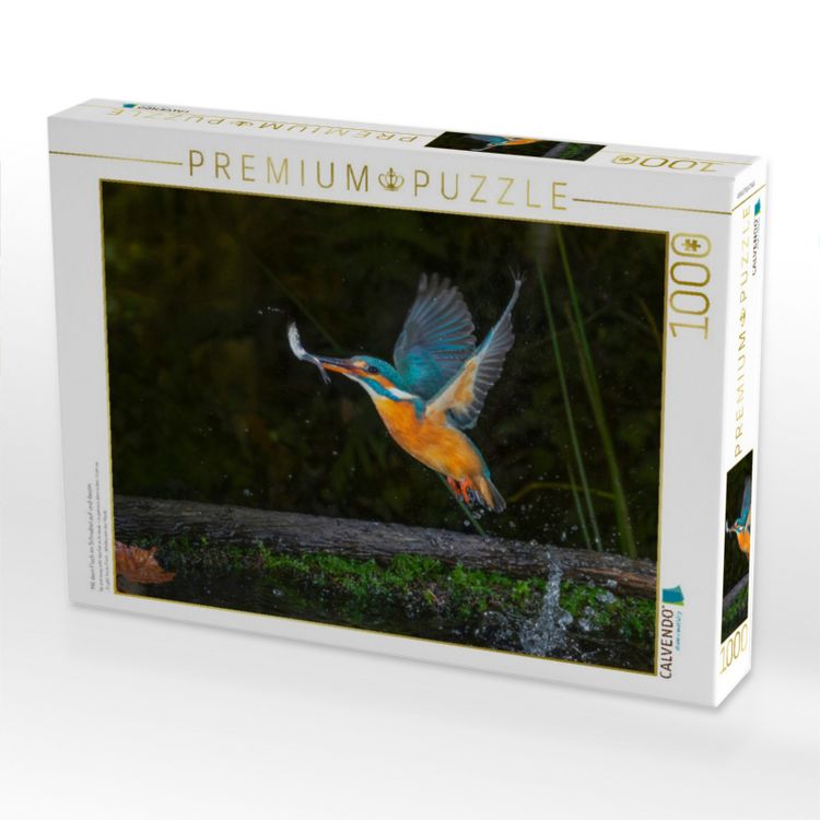 Produktbild: CALVENDO Puzzle Mit dem Fisch im Schnabel auf und davon. | 1000 Teile Lege-Gr&ouml;&szlig;e 64x48cm Foto-Puzzle f&uuml;r gl&uuml;ckliche Stunden