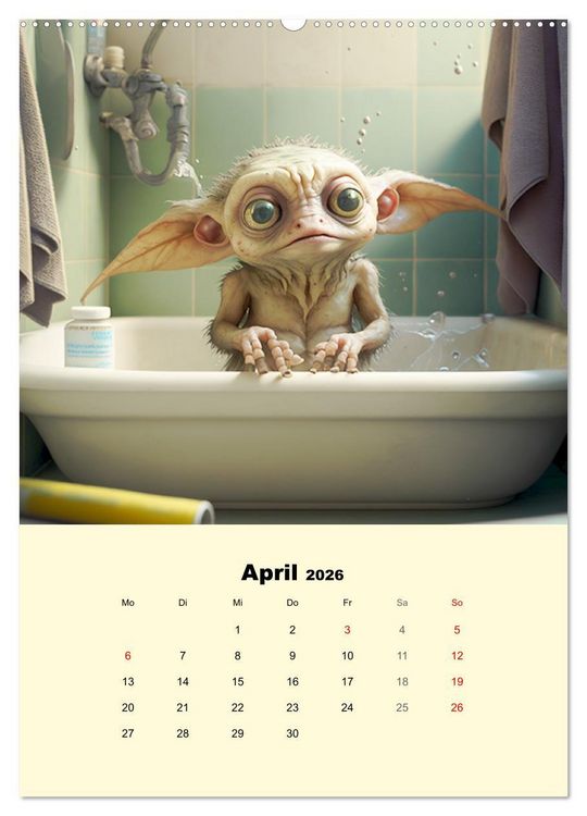 Produktbild: Monsteralarm. Die Invasion der kleinen Qu&auml;lgeister (hochwertiger Premium Wandkalender 2026 DIN A2 hoch), Kunstdruck in Hochglanz