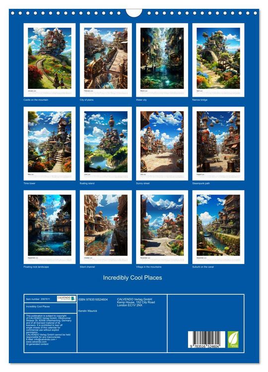 Produktbild: Incredibly Cool Places (Wall Calendar 2026 DIN A3 portrait), CALVENDO 12 Month Wall Calendar