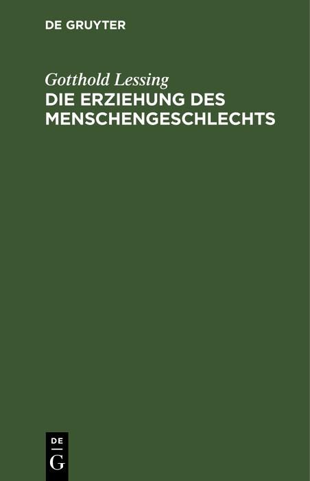 Produktbild: Die Erziehung des Menschengeschlechts