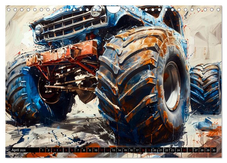 Produktbild: Wilde Monstertrucks (Wandkalender 2026 DIN A4 quer), CALVENDO Monatskalender
