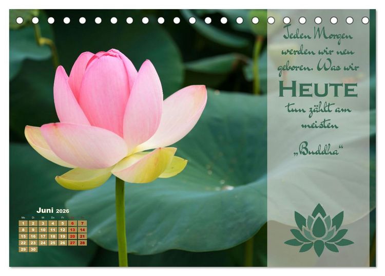 Produktbild: Erleuchtende Worte, Lebensweisheiten von Gautama Buddha by VogtArt (Tischkalender 2026 DIN A5 quer), CALVENDO Monatskalender