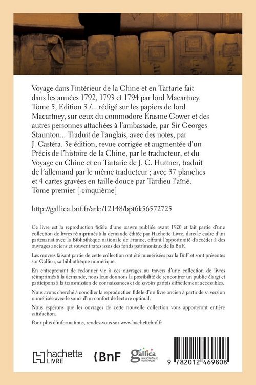 Produktbild: Voyage dans l'int&eacute;rieur de la Chine et en Tartarie fait dans les ann&eacute;es 1792, 1793 et 1794. Tome 5