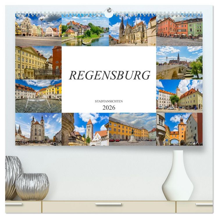 Produktbild: Regensburg Stadtansichten (hochwertiger Premium Wandkalender 2026 DIN A2 quer), Kunstdruck in Hochglanz