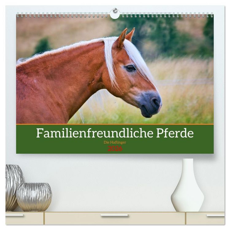 Produktbild: Familienfreundliche Pferde (hochwertiger Premium Wandkalender 2026 DIN A2 quer), Kunstdruck in Hochglanz