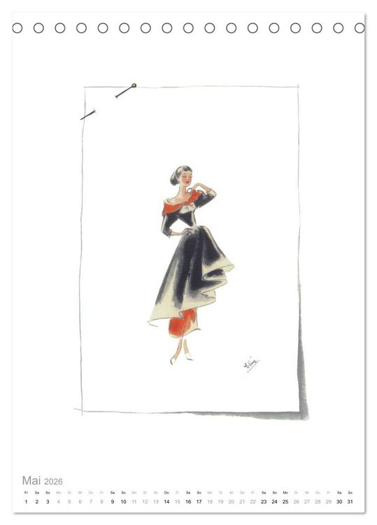 Produktbild: FIGURINEN 2026 - Modedesign von 1949 - Zeichnungen von Elina Ruffinengo (Tischkalender 2026 DIN A5 hoch), CALVENDO Monatskalender