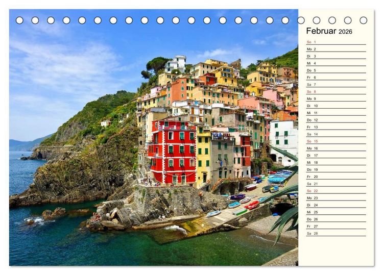 Produktbild: Ligurien - Berge und Meer (Tischkalender 2026 DIN A5 quer), CALVENDO Monatskalender