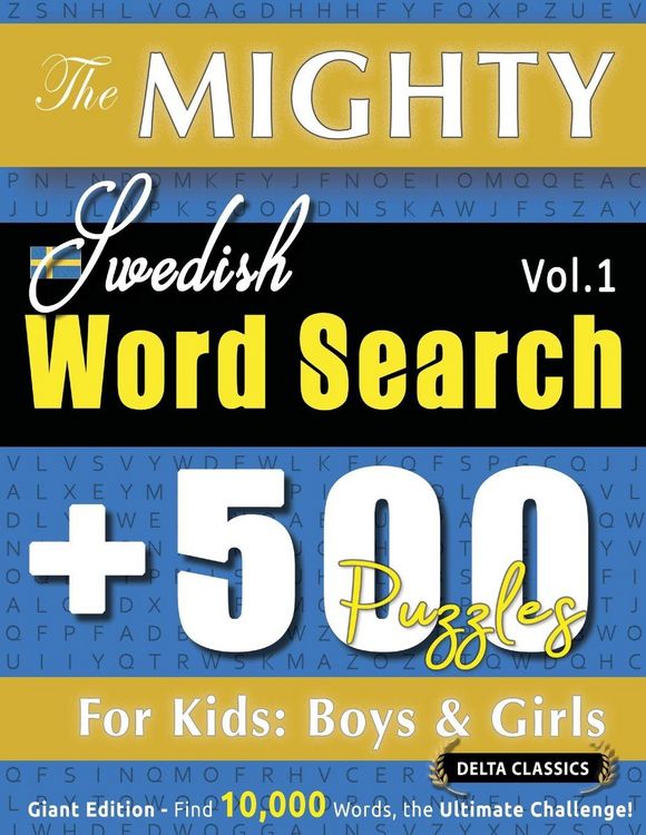 Produktbild: The Mighty Swedish Word Search - 500 Puzzles For Kids