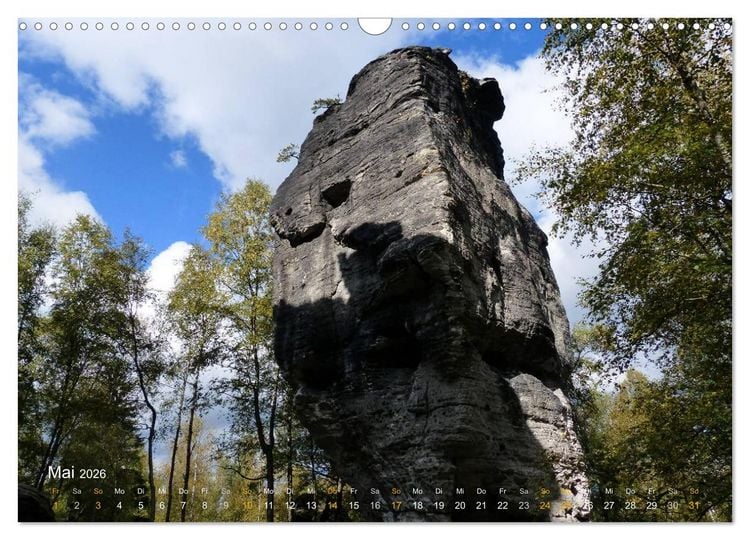 Produktbild: ElbsandSTEIN, kunstwerk der natur (Wandkalender 2026 DIN A3 quer), CALVENDO Monatskalender