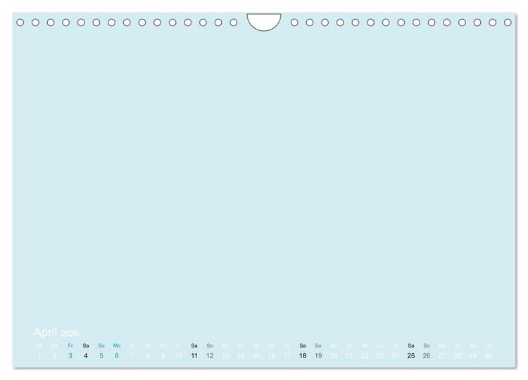 Produktbild: Bastelkalender - hell Blau (Wandkalender 2026 DIN A4 quer), CALVENDO Monatskalender