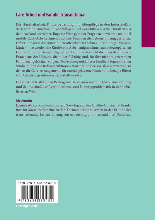 Produktbild: Care-Arbeit und Familie transnational