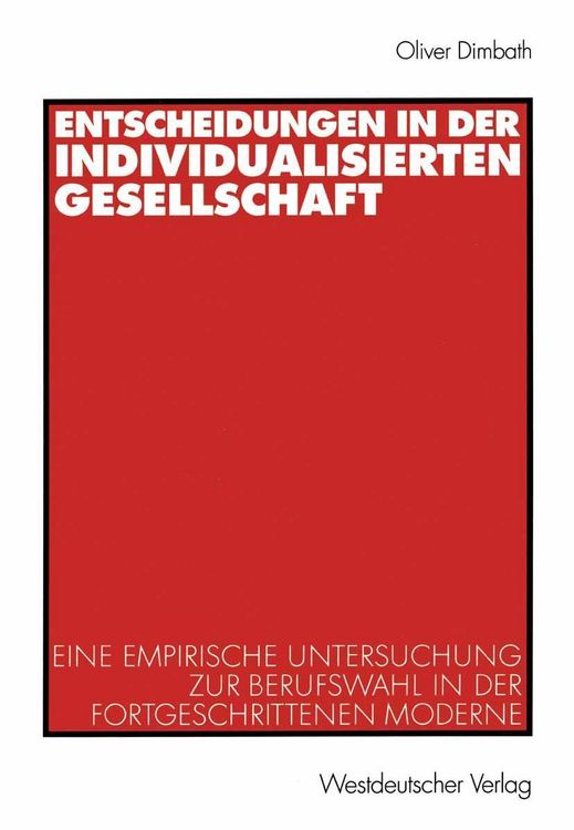 Produktbild: Entscheidungen in der individualisierten Gesellschaft