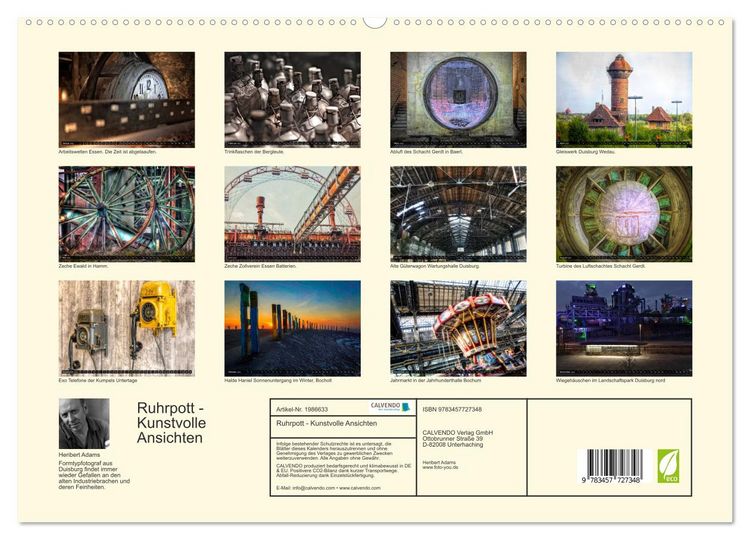 Produktbild: Ruhrpott - Kunstvolle Ansichten (hochwertiger Premium Wandkalender 2026 DIN A2 quer), Kunstdruck in Hochglanz