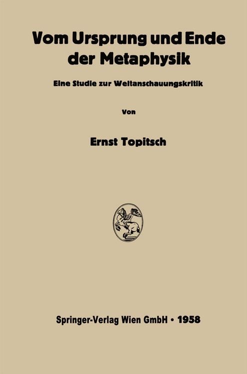 Produktbild: Vom Ursprung und Ende der Metaphysik