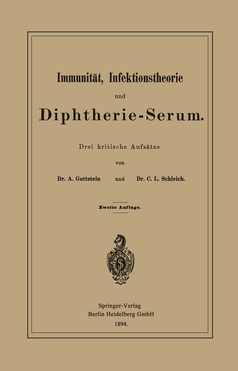 Produktbild: Immunit&auml;t, Infektionstheorie und Diphtherie-Serum