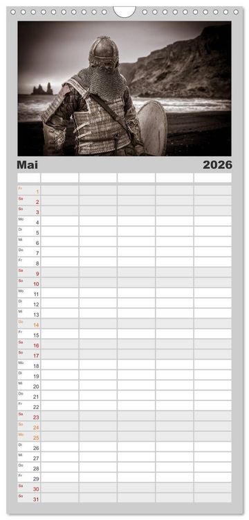 Produktbild: Familienplaner 2026 - Wikinger und Krieger mit 5 Spalten (Wandkalender, 21 x 45 cm) CALVENDO