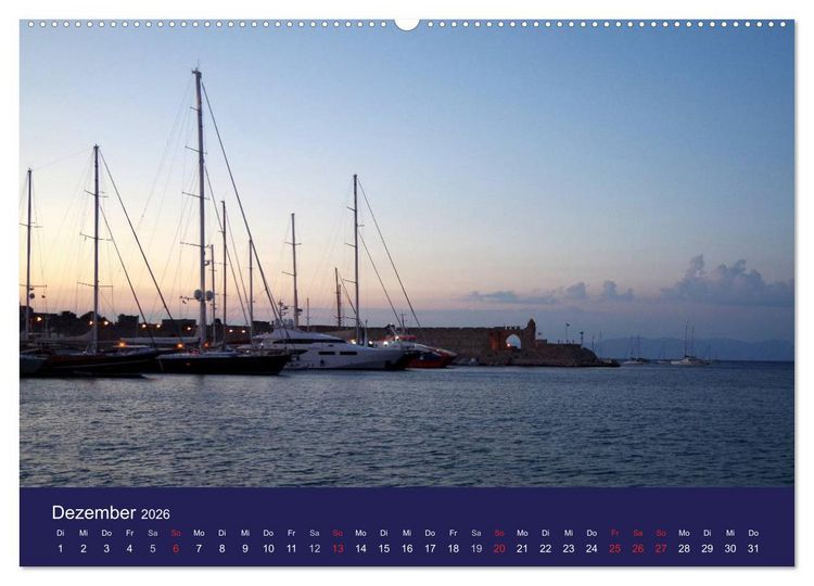 Produktbild: Rhodos mit Lindos und Symi (hochwertiger Premium Wandkalender 2026 DIN A2 quer), Kunstdruck in Hochglanz