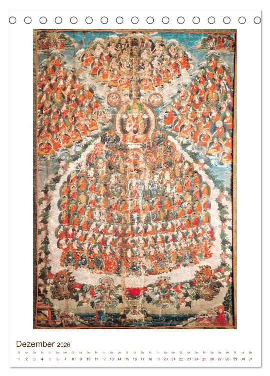 Produktbild: Mit Buddha durchs Jahr: historische Zeichnungen (Tischkalender 2026 DIN A5 hoch), CALVENDO Monatskalender