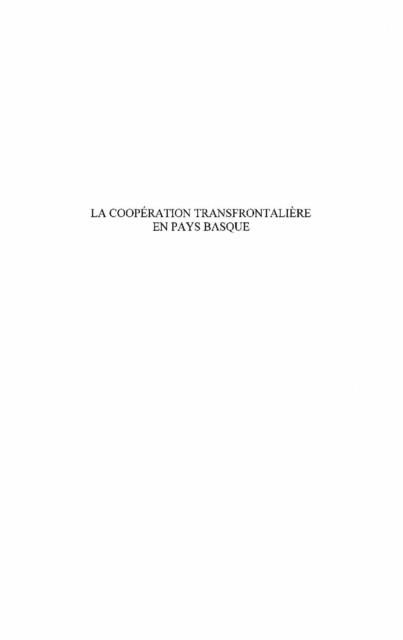 Produktbild: La Cooperation Transfrontaliere En Pays Basque
