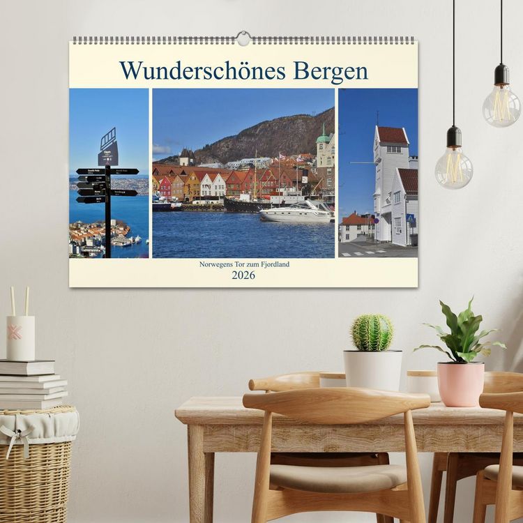 Produktbild: Wundersch&ouml;nes Bergen. Norwegens Tor zum Fjordland (Wandkalender 2026 DIN A2 quer), CALVENDO Monatskalender
