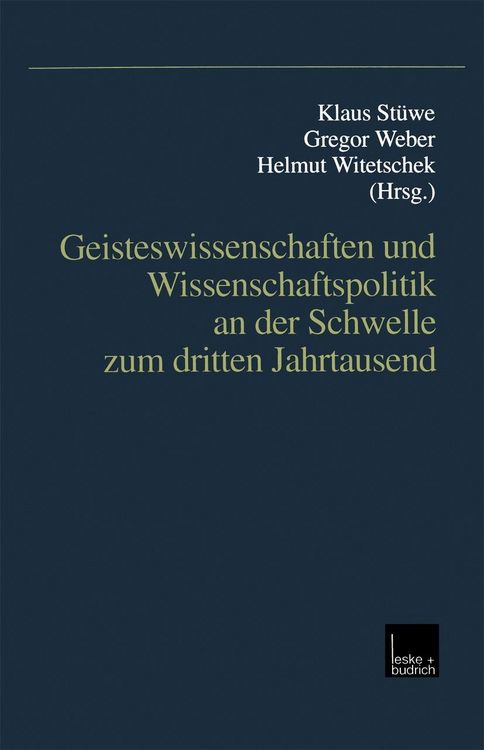 Produktbild: Geisteswissenschaften und Wissenschaftspolitik an der Schwelle zum dritten Jahrtausend