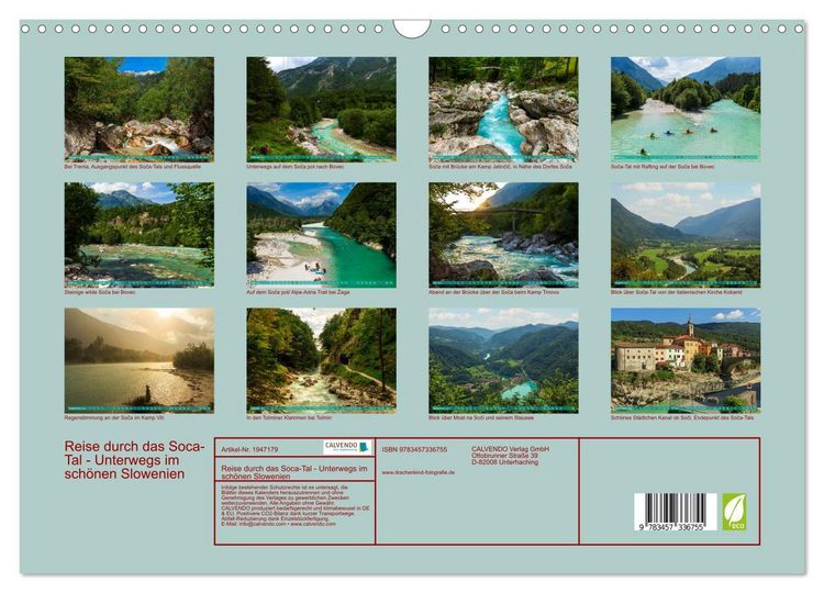 Produktbild: Reise durch das Soca-Tal - Unterwegs im sch&ouml;nen Slowenien (Wandkalender 2026 DIN A3 quer), CALVENDO Monatskalender