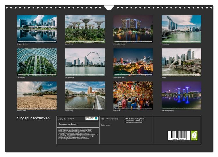 Produktbild: Singapur entdecken (Wandkalender 2026 DIN A3 quer), CALVENDO Monatskalender