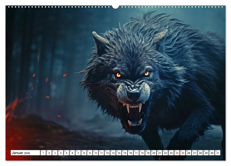 Produktbild: Mystische Kreaturen - Ein Jahr voller Magie und Fantasie (hochwertiger Premium Wandkalender 2026 DIN A2 quer), Kunstdruck in Hochglanz