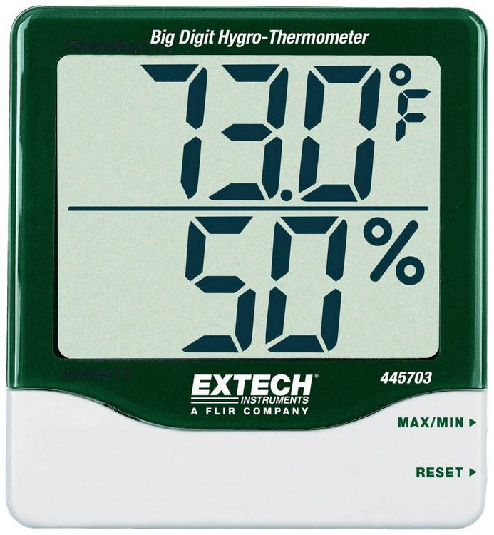 Produktbild: Extech 445703 Thermo-/Hygrometer Gr&uuml;n, Wei&szlig; 445703