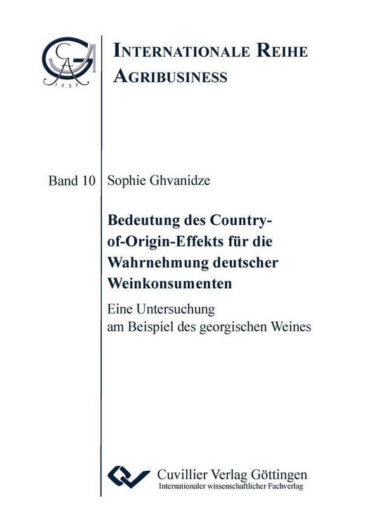 Produktbild: Bedeutung des Country-of-Origin-Effekts f&uuml;r die Wahrnehmung deutscher Weinkonsumenten