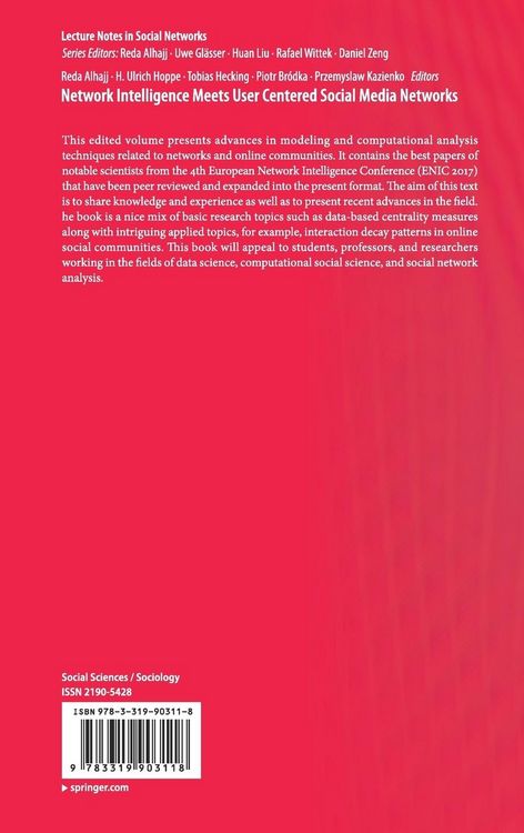 Produktbild: Network Intelligence Meets User Centered Social Media Networks