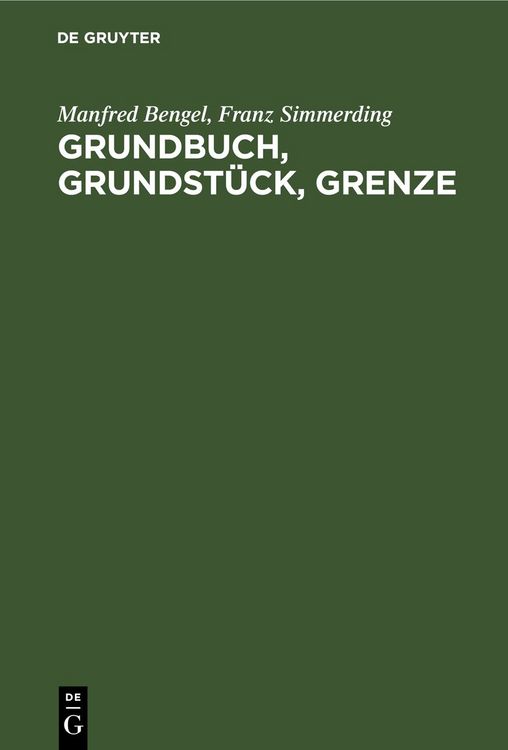 Produktbild: Grundbuch, Grundst&uuml;ck, Grenze