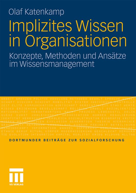 Produktbild: Implizites Wissen in Organisationen