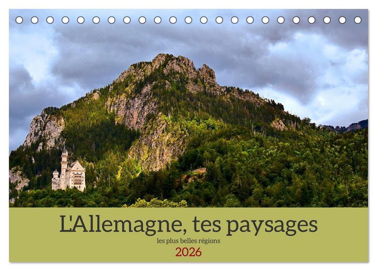 Produktbild: L'Allemagne, tes paysages (Calendrier de bureau 2026 DIN A5 vertical), CALVENDO calendrier mensuel