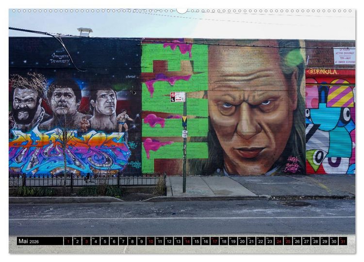 Produktbild: Bushwick Street Art (hochwertiger Premium Wandkalender 2026 DIN A2 quer), Kunstdruck in Hochglanz