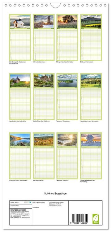 Produktbild: Familienplaner 2026 - Sch&ouml;nes Erzgebirge mit 5 Spalten (Wandkalender, 21 x 45 cm) CALVENDO