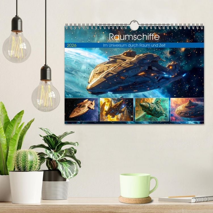 Produktbild: Raumschiffe - Im Universum durch Raum und Zeit (Wandkalender 2026 DIN A4 quer), CALVENDO Monatskalender