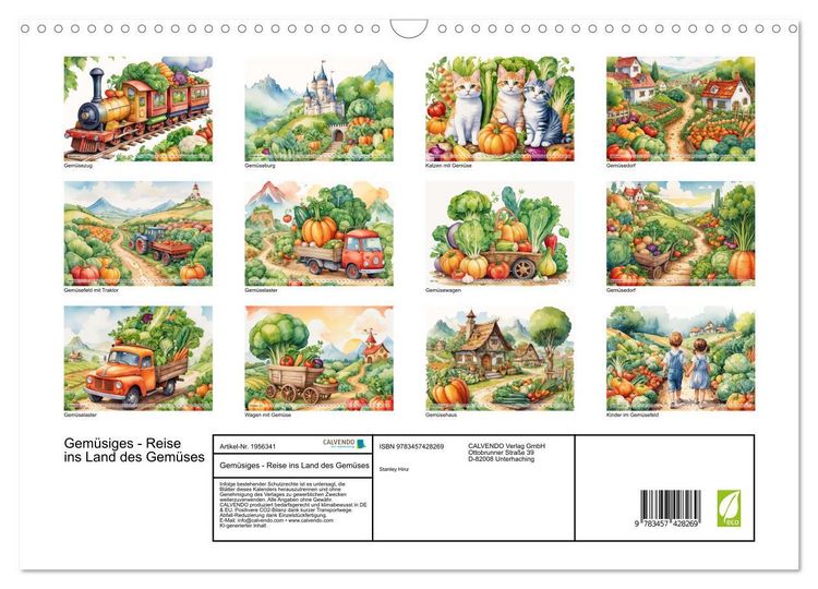 Produktbild: Gem&uuml;siges - Reise ins Land des Gem&uuml;ses (Wandkalender 2026 DIN A3 quer), CALVENDO Monatskalender