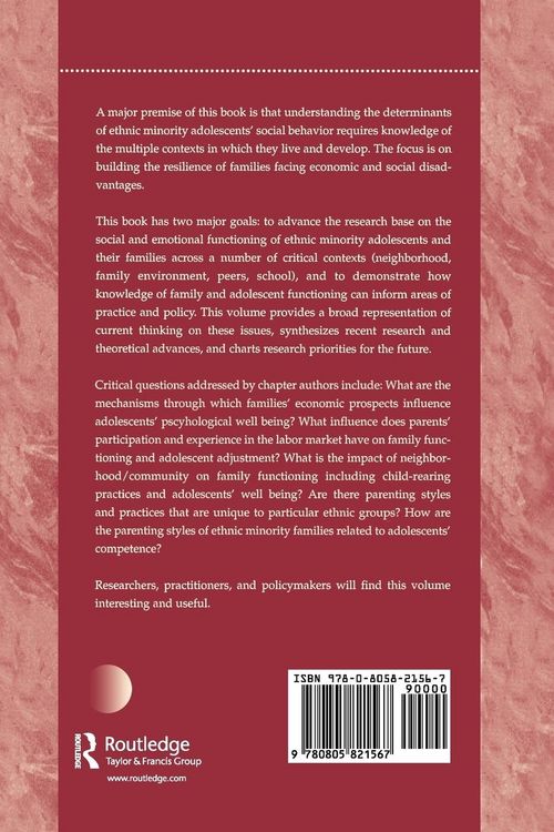 Produktbild: Social and Emotional Adjustment and Family Relations in Ethnic Minority Families