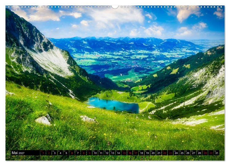 Produktbild: Oberstdorfer Bergwelt (hochwertiger Premium Wandkalender 2027 DIN A2 quer), Kunstdruck in Hochglanz
