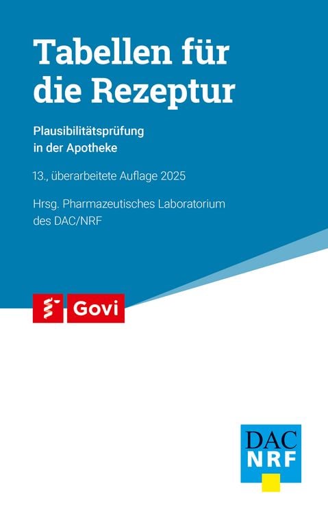 Produktbild: Tabellen f&uuml;r die Rezeptur
