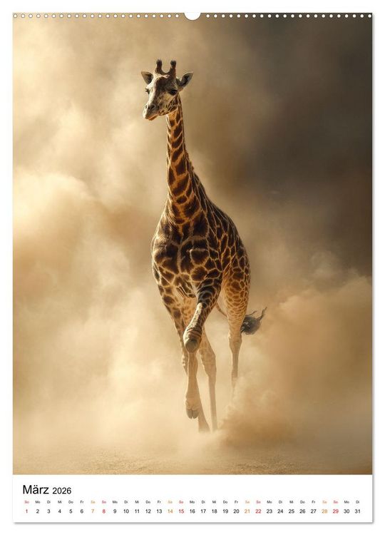 Produktbild: Giraffen - die Welt von oben betrachtet (hochwertiger Premium Wandkalender 2026 DIN A2 hoch), Kunstdruck in Hochglanz