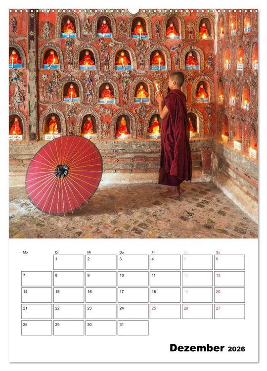 Produktbild: MYANMAR - Mein Urlaubsplaner (Wandkalender 2026 DIN A2 hoch), CALVENDO Monatskalender