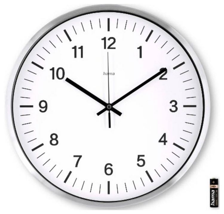 Produktbild: Hama 00185877 Funk Wanduhr 35cm x 350mm x 350mm x 35mm Silber
